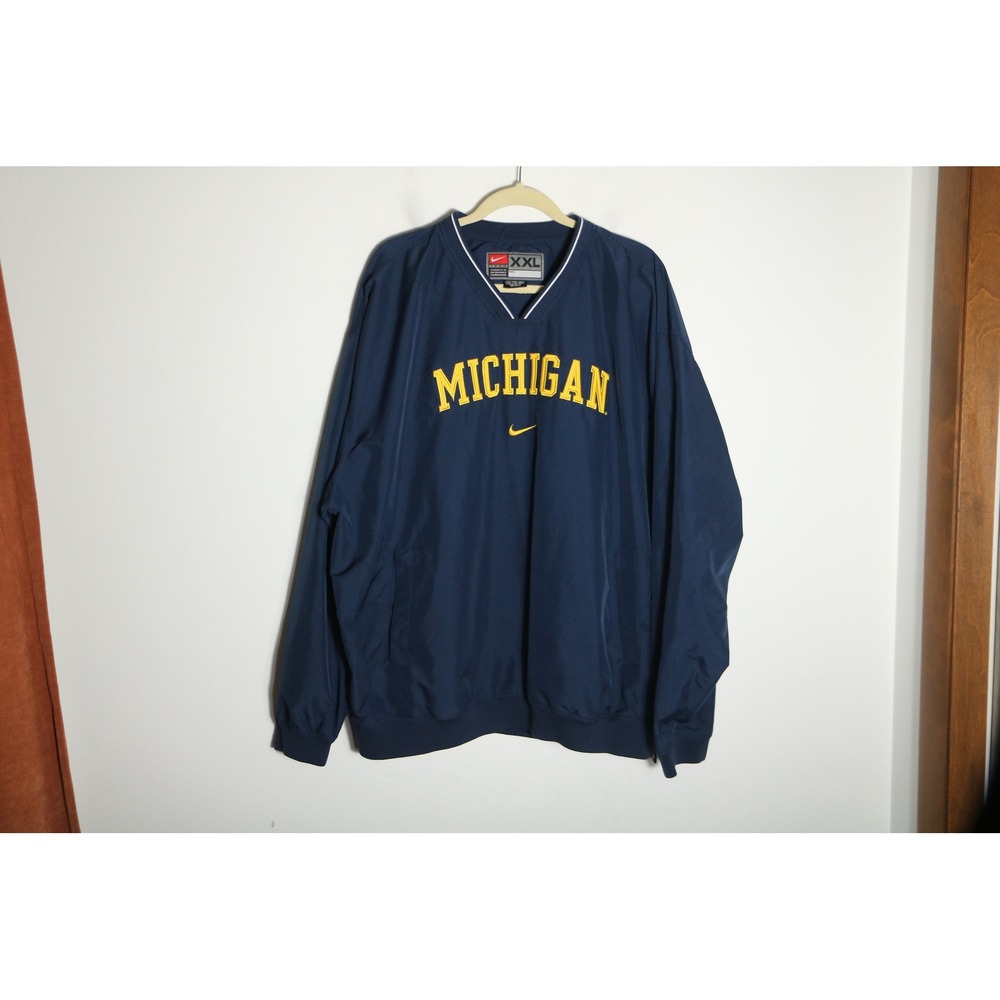 Vintage Nike University Michigan Wolverines Center Swoosh Pullover Jacket XXL